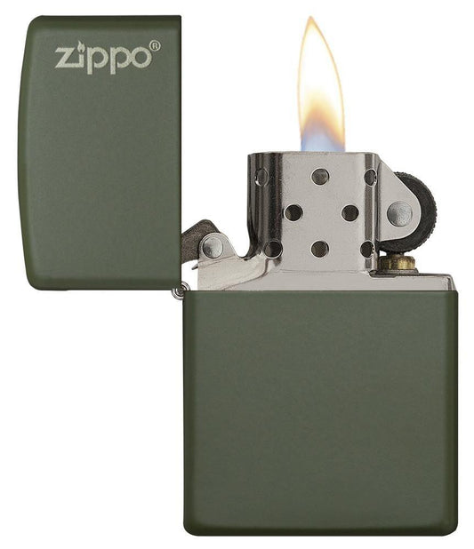 Classic Lighter with Zippo Logo, green, matte | Zippo