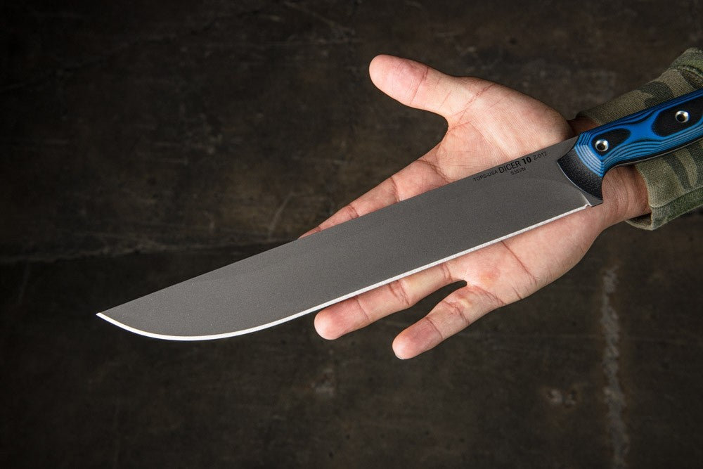 TOPS Knives Dicer 10 Slicer Knife 10" Black/Blue G-10