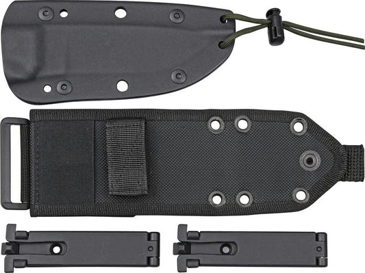 ESEE 4SKODT Model 4 Part Serrated Fixed Blade Knife with OD Green Canvas Micarta Handles