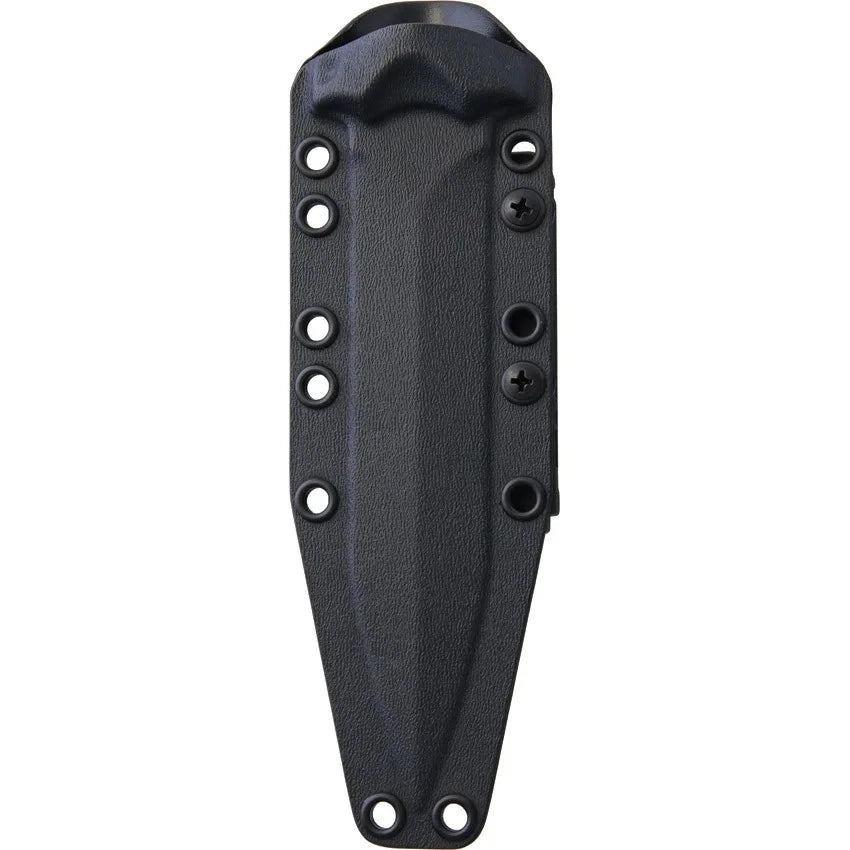 Bastinelli Creations 214S Grozo Fixed Blade Serrated Knife Black Handles