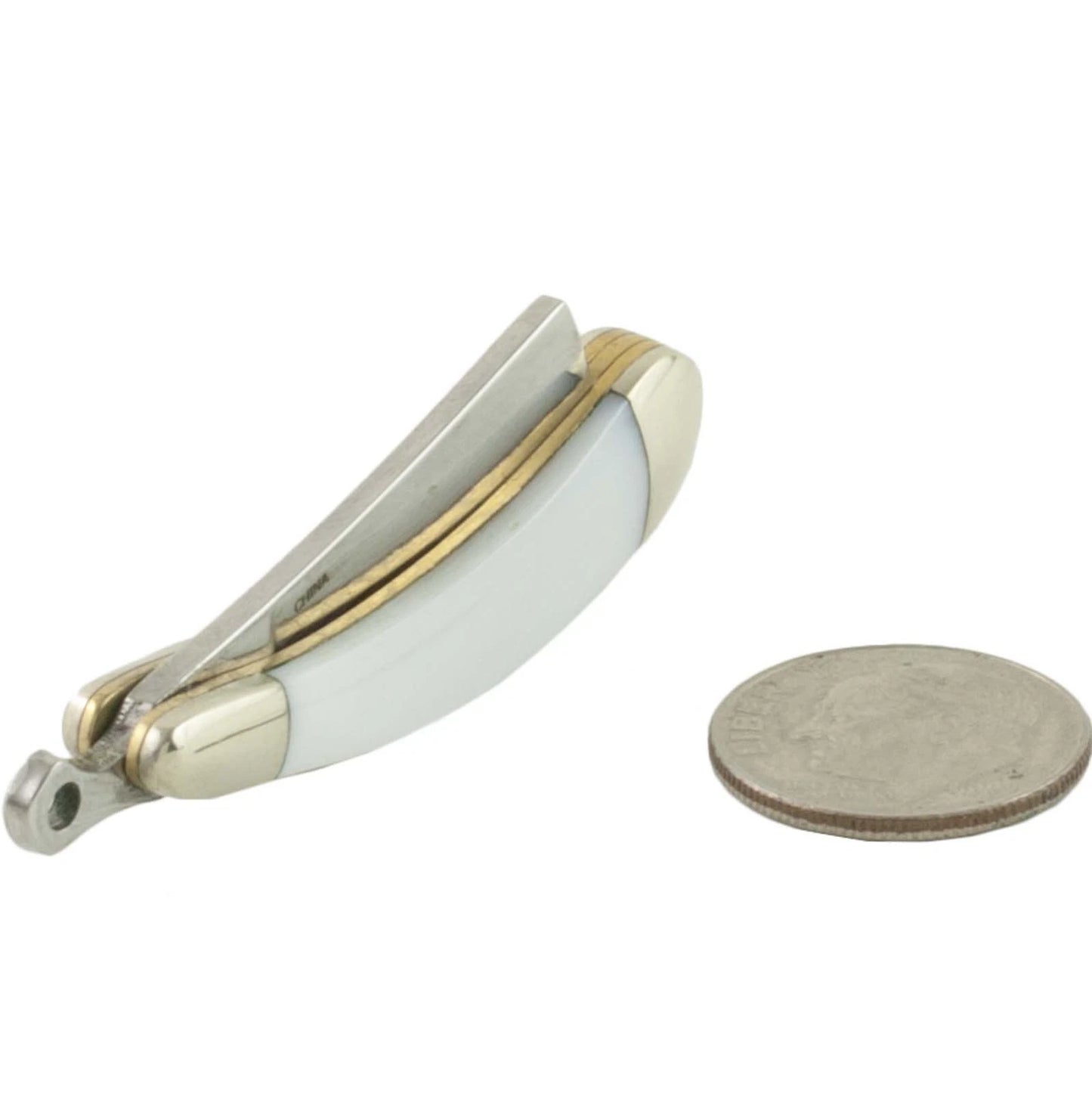 Rough Rider 1363 Mini Razor Folding Pocket Knife with White Pearl Handle