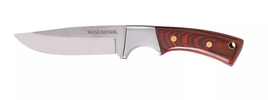 Winchester Hunter Fixed Blade Knife Brown Wood (3.875" Satin) G41340
