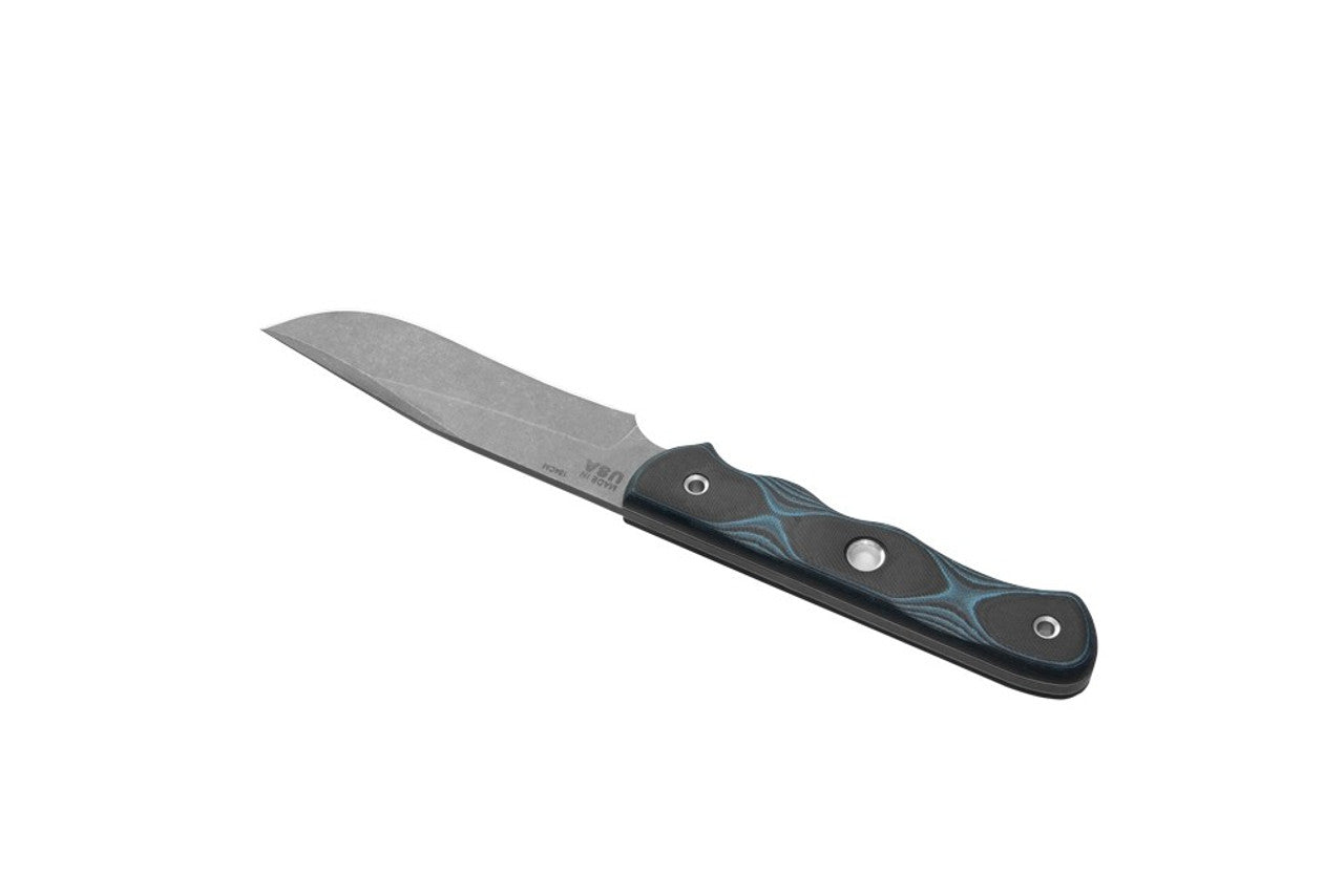 TOPS SHR02 Spirit Hunter Fixed Stainless Blade Knife with Black and Blue G-10 Handles