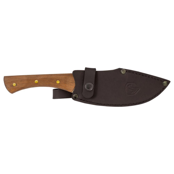 Condor Knulujulu Knife, Walnut Wood Handles, Welted Leather Sheath