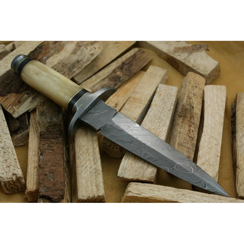 Custom Handmade Hunting Knife With Leather Sheath by Knife King