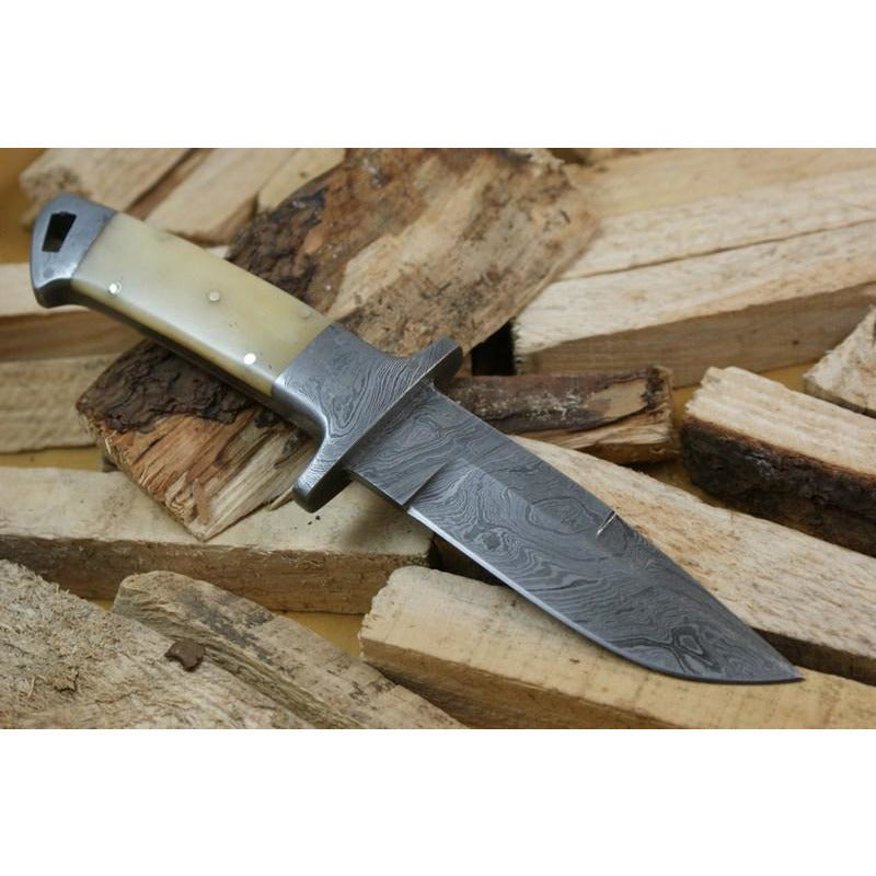 Custom Handmade Hunting Knife With Leather Sheath by Knife King