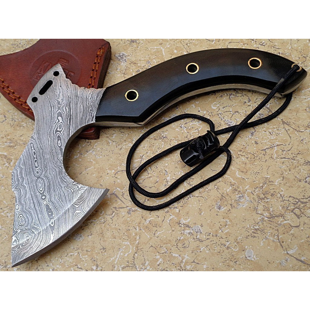 Custom Handmade Axe With Leather Sheath by Knife King
