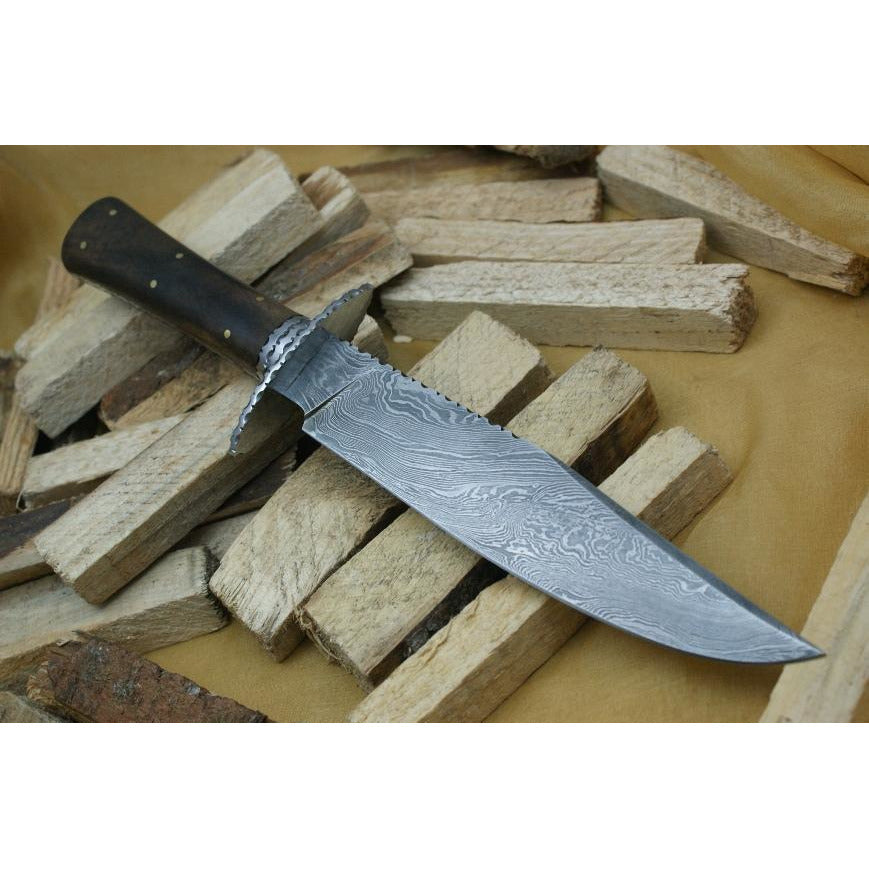 Custom Handmade Bowie Knife With Leather Sheath by Knife King