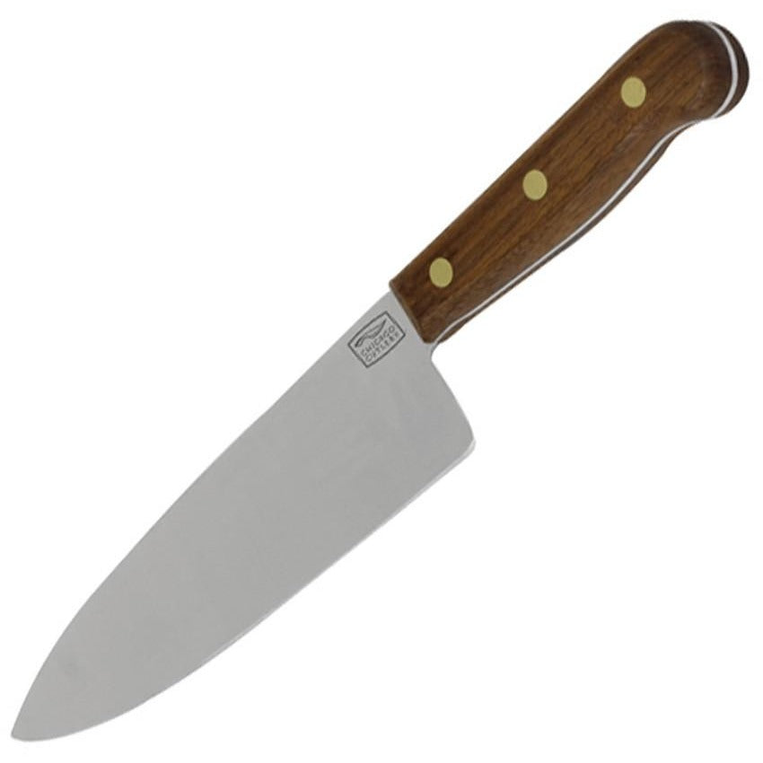Chicago Cutlery Chef's Knife - Reliable Kitchen Knife with Brown Wooden Handle