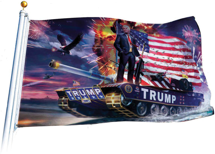Donald Trump Re-Election Trump Tank Flag STRTNKF