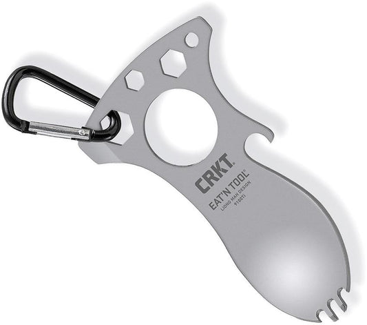 CRKT Eat'N Tool Outdoor Spork Multitool: Durable and Lightweight, for Camping, Hiking, Backpacking and Outdoors Activities, Titanium, Silver 9100TI