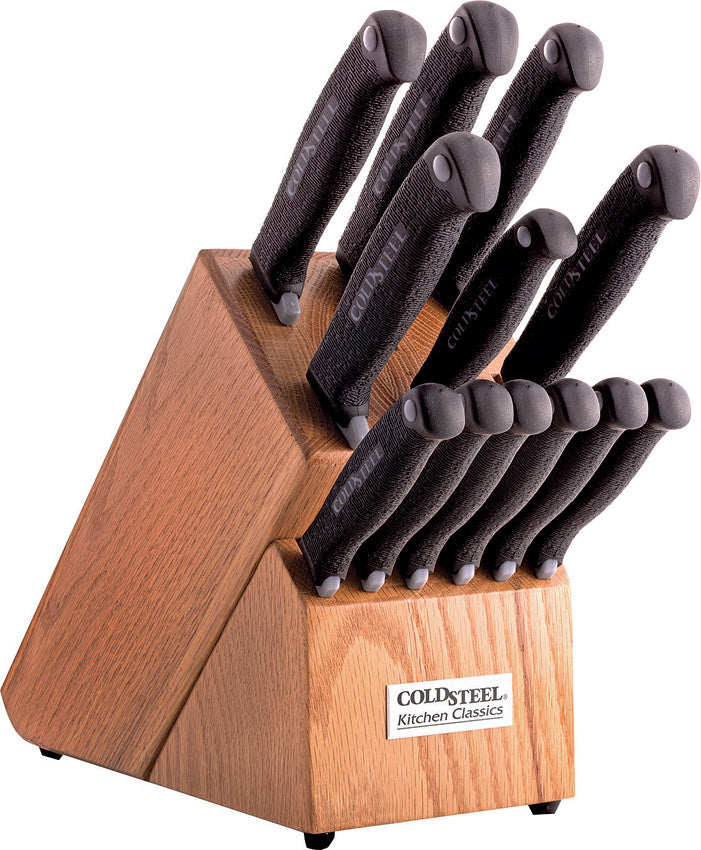 Cold Steel Kitchen Classics 13 Piece Set 59KSSET - premium kitchen knife set with ergonomic handles and wooden storage block