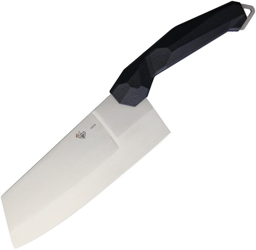 Diafire Black Diamond Chefs Knife with Black Sculpted Plastic Handle
