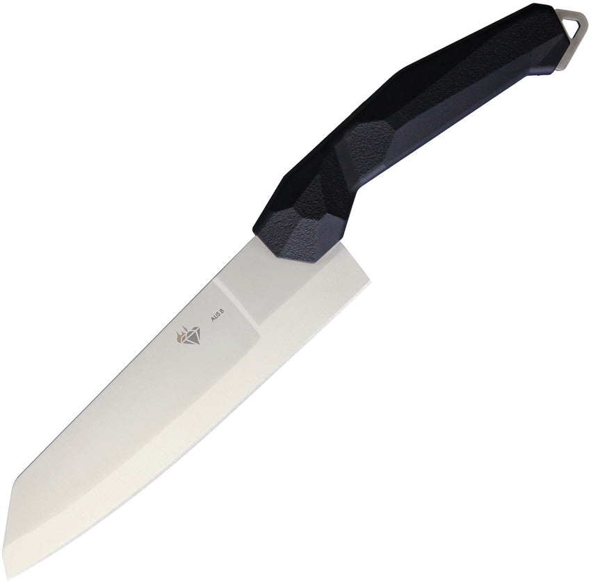 Diafire Black Diamond Chefs Knife with Black Sculpted Plastic Handle