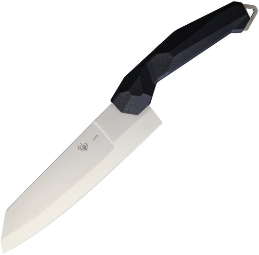 Diafire Black Diamond Chefs Knife with Black Sculpted Plastic Handle