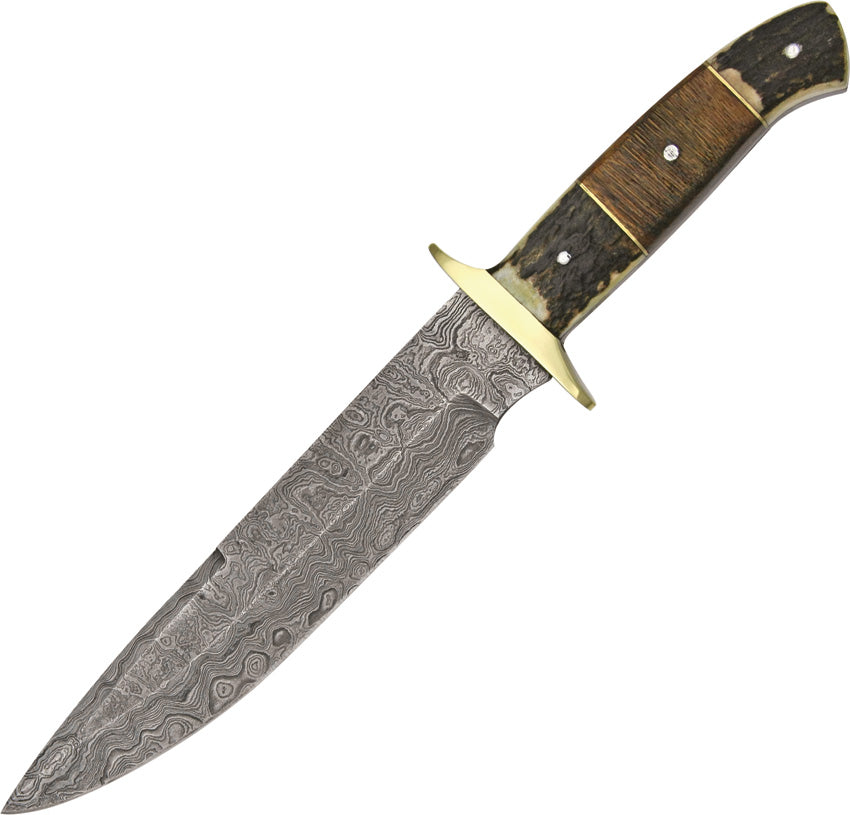 Damascus Plainsman - fixed blade hunting knife for sale UK