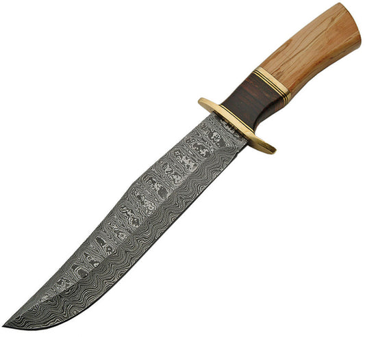 Damascus Olive Wood Damascus Bowie DM-1132