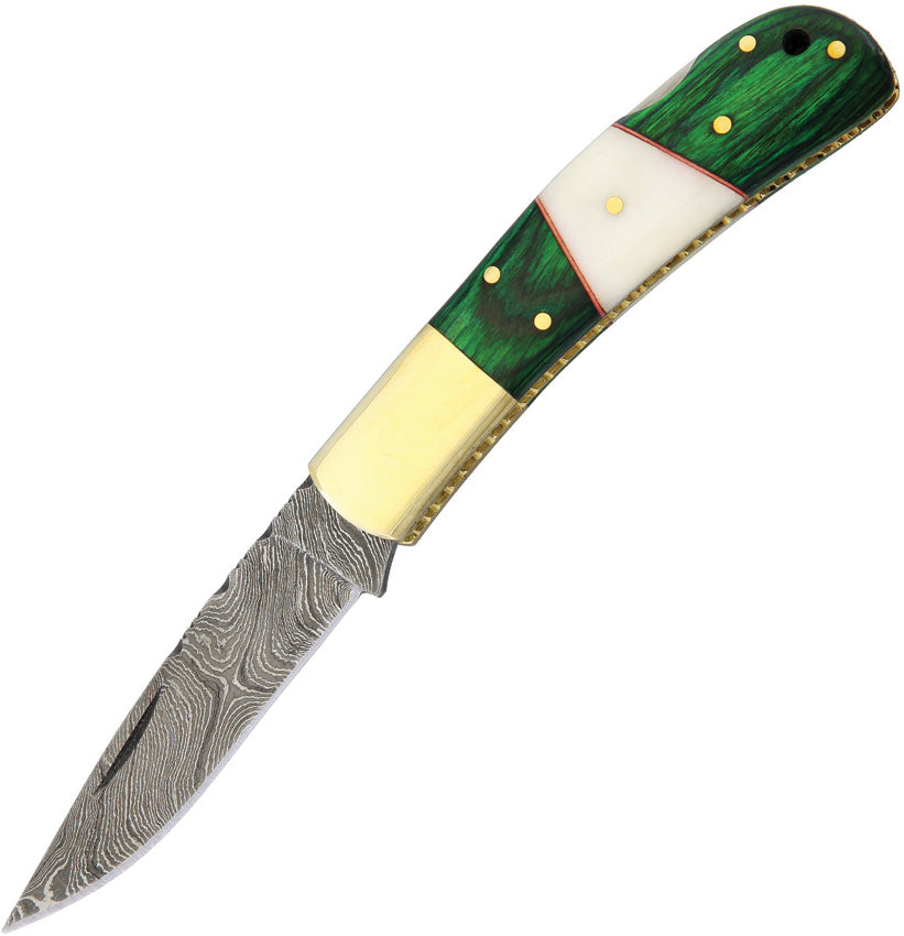 Damascus Lockback Green DM1169