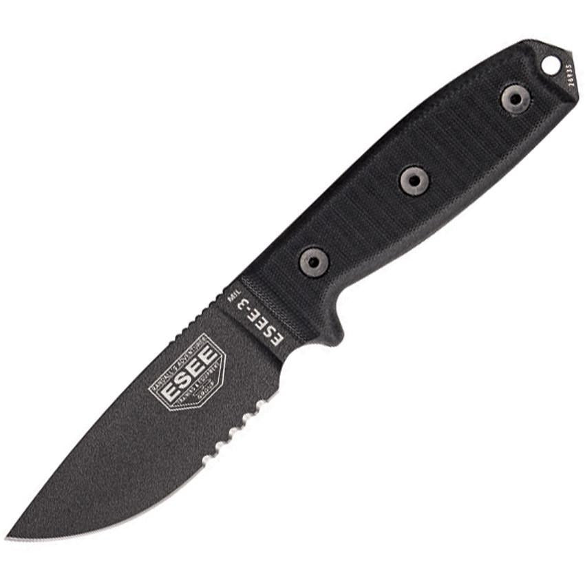 ESEE Model 3 Black G-10 Serrated