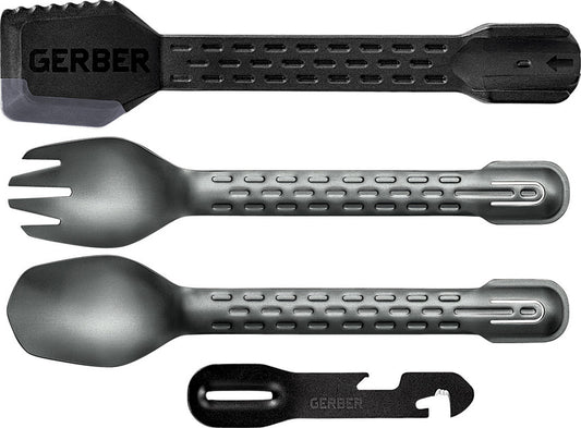 Gerber ComplEAT Utensil Set – Onyx | Compact Camping Cutlery | Mjoutdoorsgear UK