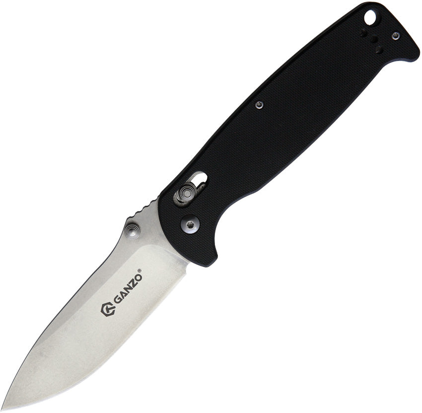Ganzo Knives G7412 G-Lock Black Knife G7412-BK-WS