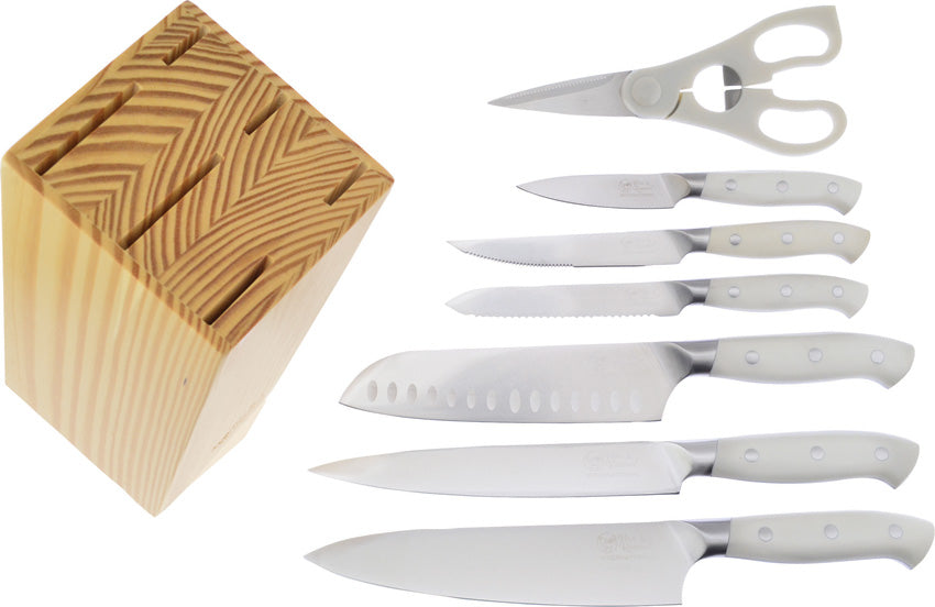 Hen & Rooster Kitchen Set Wood Block HRI-067W