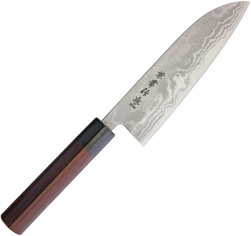 Kanetsune Santoku Japanese kitchen knife with sharp blade and ergonomic handle