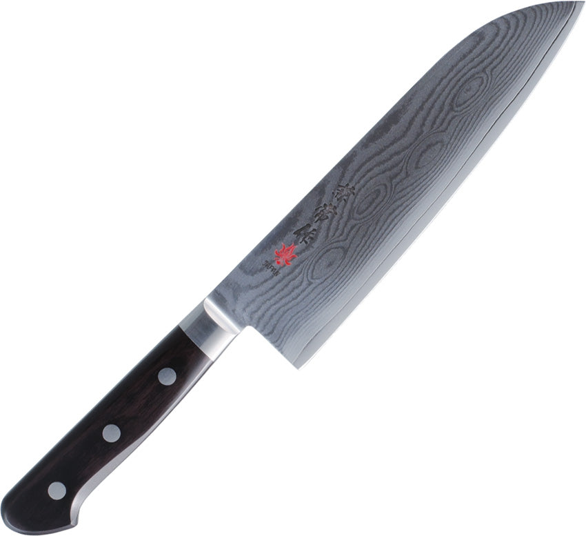 Kanetsune Santoku Japanese kitchen knife with wooden handle