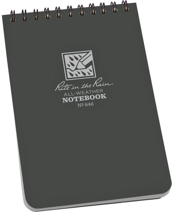 Rite in the Rain Top-Spiral Notebook 4x6 Gray 846