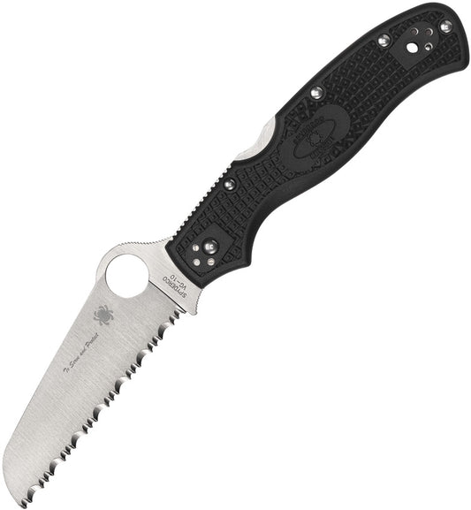 Spyderco Rescue 3 Thin Blue Line Folding Knife – C14FSBKBL3