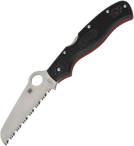Spyderco Rescue 3 Lightweight Thin Red Line Folding Knife – C14FSBKRD3