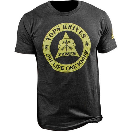 TOPS T-Shirt One Life One Knife M TS-1LBLK MEDIUM