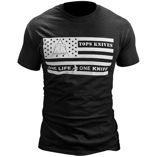 TOPS T-Shirt Flag Logo Black XXL TS-FLAGBLK-XXL