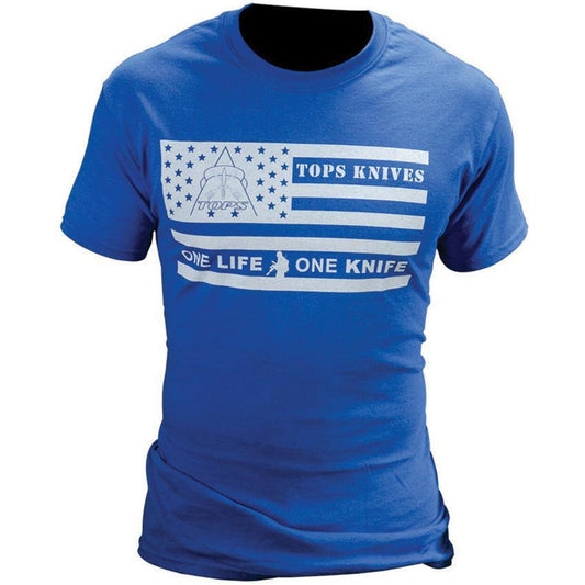 TOPS T-Shirt Flag Logo Blue Medium TS-FLAGBLU-MEDIUM