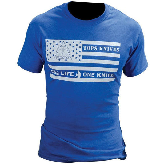 TOPS T-Shirt Flag Logo Blue XXL TS-FLAGBLU-XXL