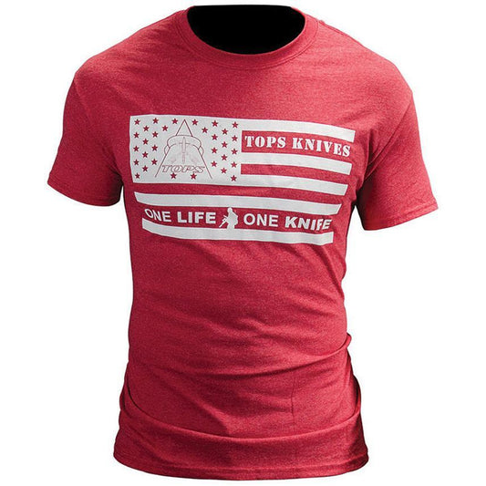 TOPS T-Shirt Flag Logo Red Large TS-FLAGRED LARGE