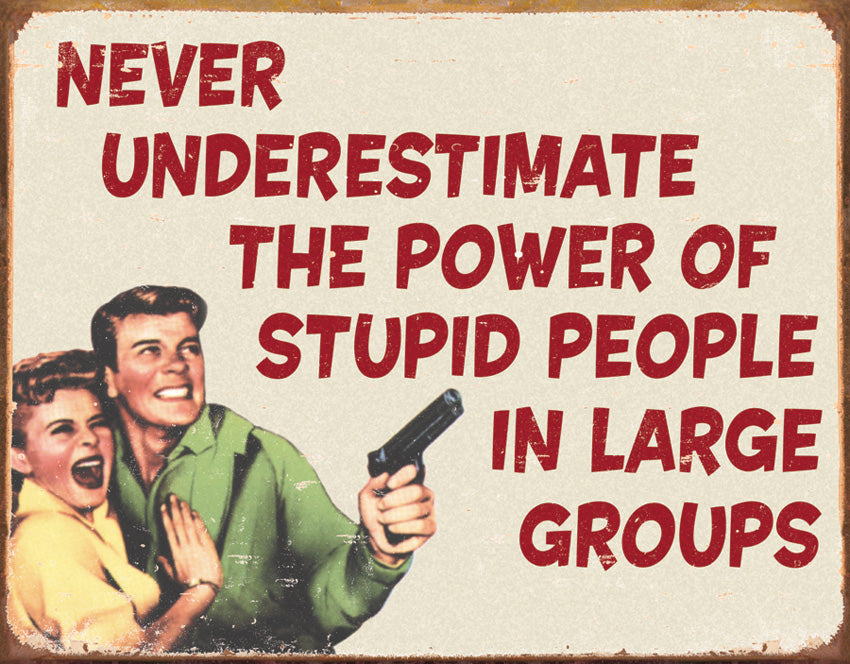 Tin Signs Stupid People 1553
