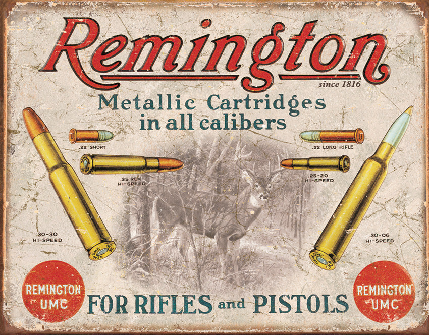 Tin Signs Remington For Rifles & 1788