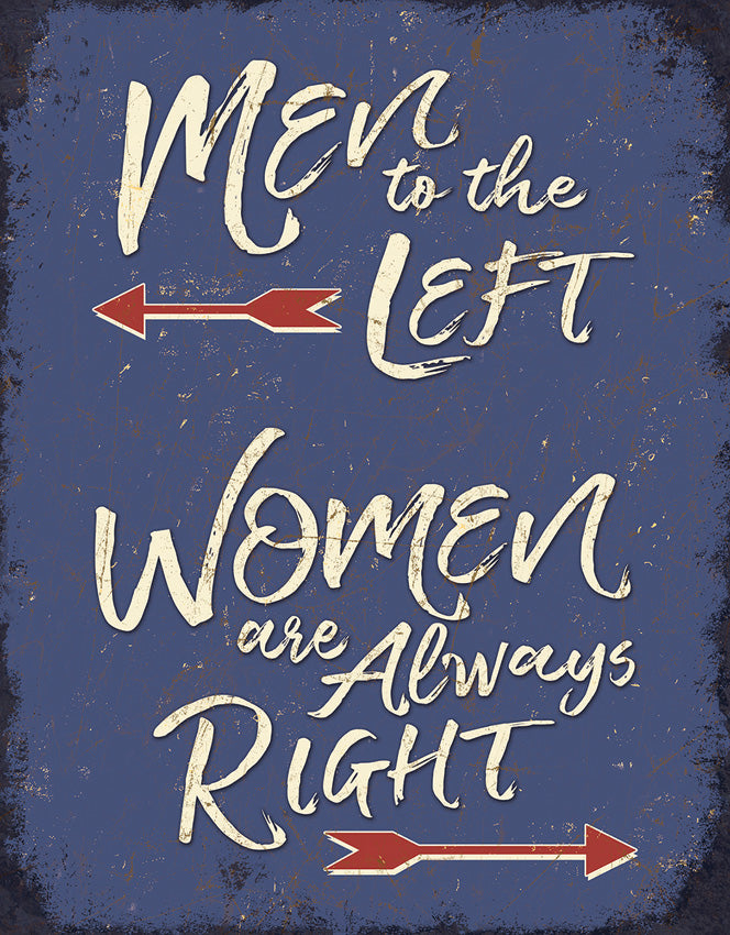 Tin Signs Men To The Left Sign 2342