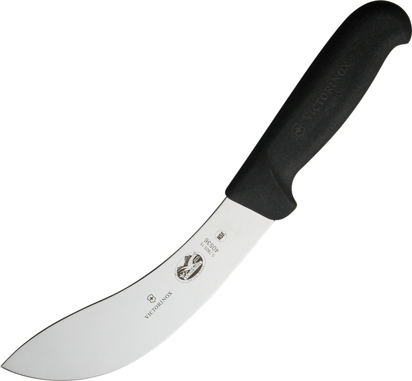 Victorinox Wide Skinning Knife with Black Fibrox Handle and Curved Blade