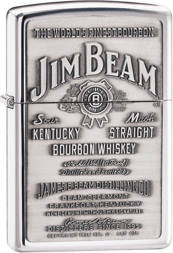 Zippo Jim Beam Pewter Emblem Lighter – Classic Windproof Collectible