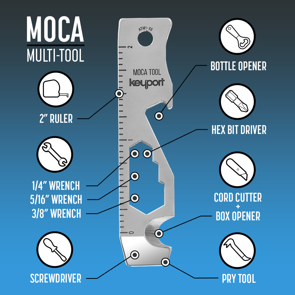 Keyport MOCA 10-in-1 Keychain Multi-Tool – image 2