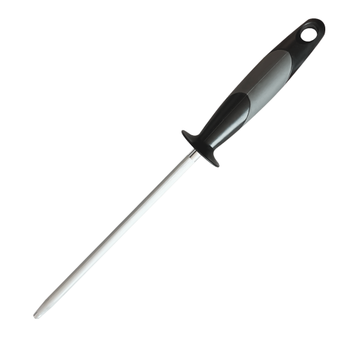 AccuSharp 032C Butcher Steel 9 Inch AccuSharp Sharpener with Black Composition Handle
