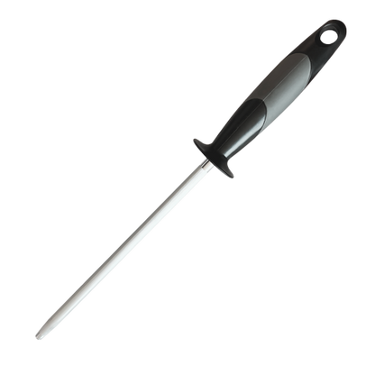 AccuSharp 032C Butcher Steel 9 Inch AccuSharp Sharpener with Black Composition Handle
