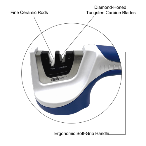 AccuSharp 036C Pull Through Blue AccuSharp Sharpener with White composition construction
