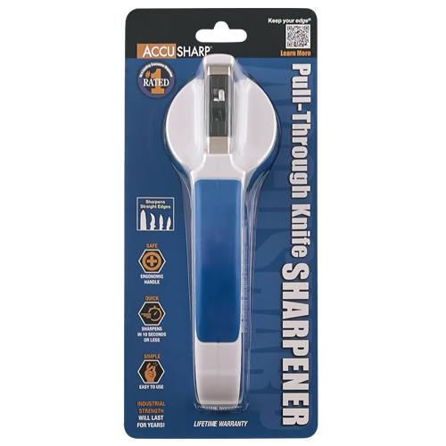 AccuSharp 036C Pull Through Blue AccuSharp Sharpener with White composition construction
