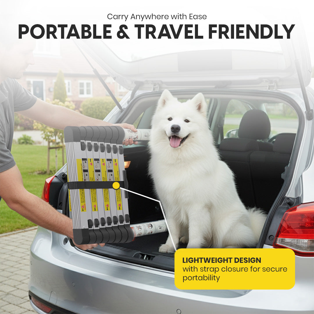 2.6M Telescoping Aluminium Ladder with Adjustable Height, Secure Locks, and Anti-Slip Base by MZM Shopaco