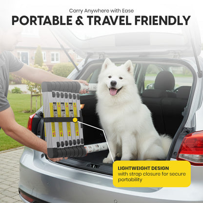 2.6M Telescoping Aluminium Ladder with Adjustable Height, Secure Locks, and Anti-Slip Base by MZM Shopaco