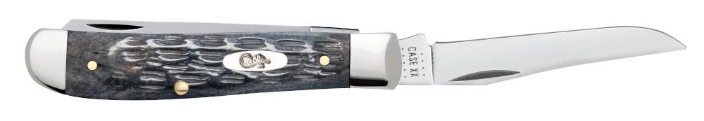 Case Mini Trapper Pocket Knife Gray Bone Crandall Jig (6207 SS) - 58414
