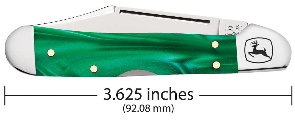 Case Cutlery Mini Copperlock John Deere Pocket Knife 3.6" Smooth Green Kirinite

